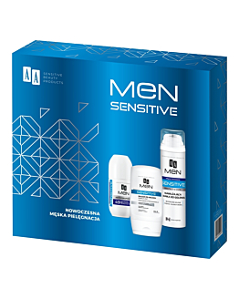 AA Men Sensitive Kit: Gel Dopobarba + Schiuma da Barba + Antitraspirante