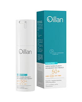 Oillan Hydrating Krem nawilżający do twarzy z SPF 50+ dla skóry suchej i wrażliwej