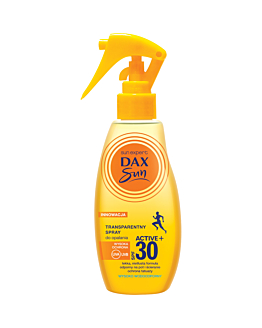 Dax Sun, transparentny spray do opalania SPF 30 Active+, triger, 200 ml