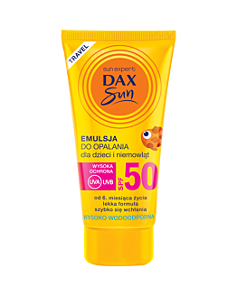 Dax Sun, emulsja do opalania dla dzieci SPF 50 travel, 50 ml
