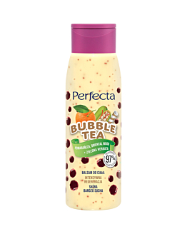 Perfecta Bubble Tea, balsam do ciała Intensywna regeneracja Pomarańcza, Oriental Wood + Zielona Herbata, 400 ml