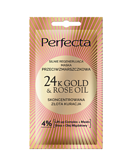 Perfecta 24KGold & Rose Oil Luksusowa przeciwzmarszczkowa maska do twarzy