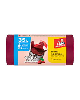 Jan Niezbędny Worki HD Easy-Pack Wiśnia 35L 26 szt.