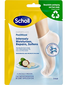 Scholl Expert Care PediMask, Nawilżająca maska do st&oacute;p z olejkiem makadamia, 1 Para