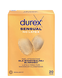 Durex Sensual No Latex Prezerwatywy bez lateksu, 20 szt.