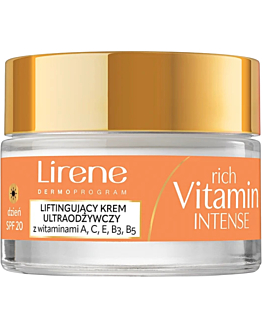 Lirene Crema ultra-nutriente lifting SPF20 con vitamine A, C, E, B3, B5 per il giorno 50+