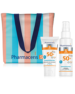 Pharmaceris Zestaw (Krem S Dermopediatric SPF50+ + Spray SPF50+ + Torba plażowa)