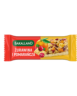 Bakalland Baton zbożowy żurawina i pomarańcza 40 g