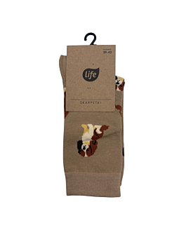 Life Calzini in cotone Cocker Spaniel mocca, taglia 39-42