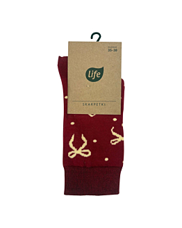 Life Calzini in cotone Fiocchi bordeaux, taglia 35-38