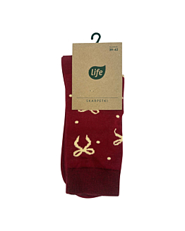 Life Skarpety bawełniane Kokardki bordo, rozm. 39-42