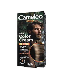 Delia Cameleo Men Hair Color Cream  Farba do włosów,  4.0 Medium Brown