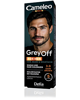 Delia Cameleo Men Grey Off Tintura per capelli bustina 2x15 ml, 3.0 Castano Scuro