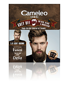 Delia Cameleo Men Grey Off Farba do włosów sasz. 2x 15 ml, 5.0 Light Brown