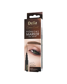 Delia Eyebrow Expert Piórkowy Marker do brwi Triple Pen 24h brązowy 