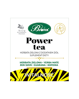 Bifix Power Tea herbata zielona z dodatkiem ziół, ekspresowa, 15 tor.