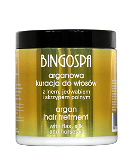Bingospa Arganowa kuracja do włosów z lnem, jedwabiem i skrzypem polnym