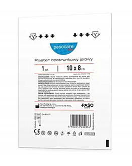 Pasocare Med plaster opatrunkowy jałowy Wodoodporny 10 x 8 cm 1 szt.