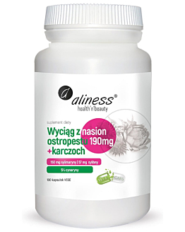 Aliness Ekstrakt z Nasion Ostropestu 190 mg + Karczoch, kapsułki, 100 szt