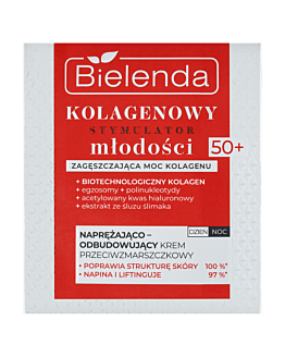 Bielenda Kolagenowy Stymulator Młodości krem naprężająco-odbudowujący 50+ dzień/noc