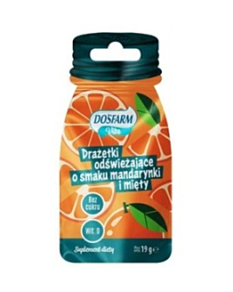Dosfarm Vita Drażetki odświeżające o smaku mandarynki i mięty z wit. D3, 19 g
