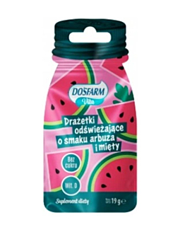 Dosfarm Vita Drażetki Odświeżające o smaku Arbuz i mięta z wit. D3, 19 g