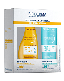 Bioderma Photoderm Zestaw dermokosmetyków, Spray SPF30 300ml + Gel-Creme Apres Soleil 500ml