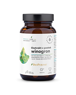 Aura Herbals Ekstrakt z Pestek Winogron 550 mg 95% OPC, Kapsułki