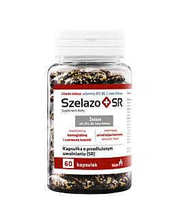 Szelazo+ SR, Suplement diety z żelazem i witaminami, Kapsułki 