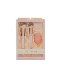 LIFE Make-up Set Zestaw pędzli do makijażu twarzy z gąbką
