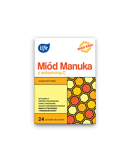 Life Miód Manuka z Witaminą C Miód z Cytryną, pastylki 24 szt.
