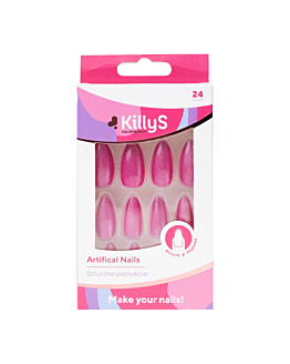 Killys Sztuczne paznokcie Stiletto Pink Cat Eye