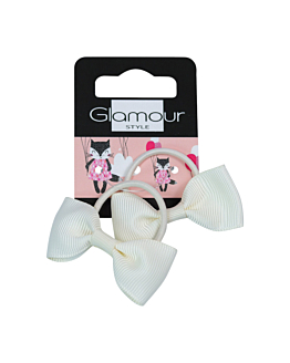 Glamour Kids Gumki-kremowe kokardki 2 szt.