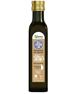 EkaMedica Olej lniany tłoczony na zimno z witaminą E, 250 ml