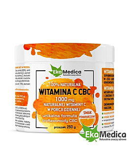 EkaMedica Witamina C CBC, Smak pomarańczowy, Proszek, 250 g