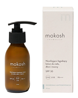 Mokosh Lozione idratante e lenitiva all’aloe per viso mani e corpo SPF30