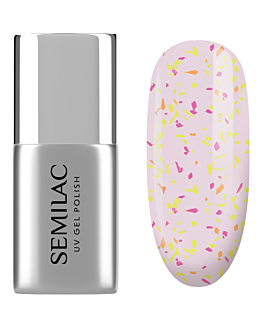 Semilac Top do lakierów hybrydowych No Wipe Matte T26 Peach Galaxy 