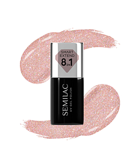 Semilac Smalto Ibrido Smart Extend 8in1, 804 Glitter Soft Beige