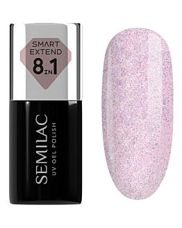 Semilac Lakier hybrydowy Smart Extend 8in1, 806 Glitter Delicate Pink
