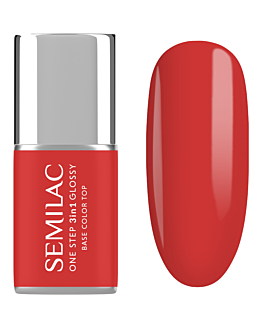Semilac Lakier hybrydowy One Step Glossy, S530 Scarlet
