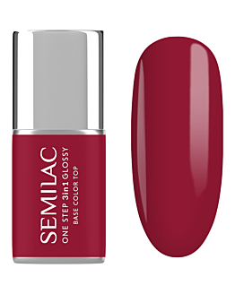 Semilac Lakier hybrydowy One Step Glossy, S575 Dark Red