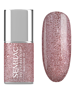 Semilac Lakier hybrydowy One Step Glossy, S250 Glitter Pink