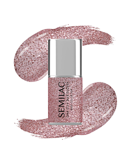 Semilac Smalto Semipermanente One Step Glossy, S250 Glitter Pink