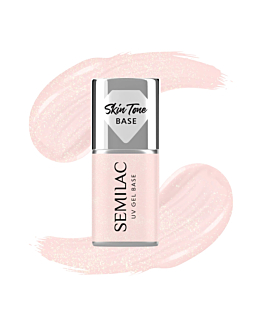 Semilac Base per smalti ibridi Skin Tone Cover Base, Glitter Rose