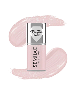 Semilac Base per smalti ibridi Skin Tone Cover Base, Glitter Beige