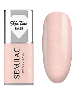Semilac Baza do lakierów hybrydowych Skin Tone Cover Base, Glitter Peach