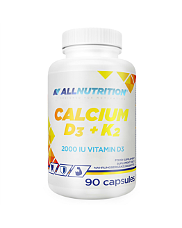 Allnutrition Calcium D3+K2, Suplement diety zawierający wapń, witaminy D3 i K2, Kapsułki