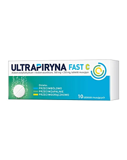 Ultrapiryna Fast C, 500 mg + 250 mg, Tabletki Musujące