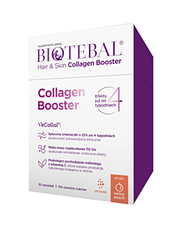 Biotebal Hair & Skin Collagen Booster o smaku brzoskwiniowym Proszek w saszetkach, 30 szt.