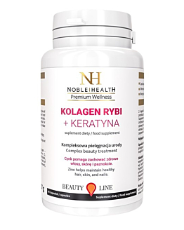 Noble Health Kolagen Rybi + Keratyna Kapsułki 60 kapsułek